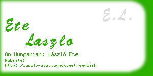 ete laszlo business card