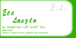 ete laszlo business card